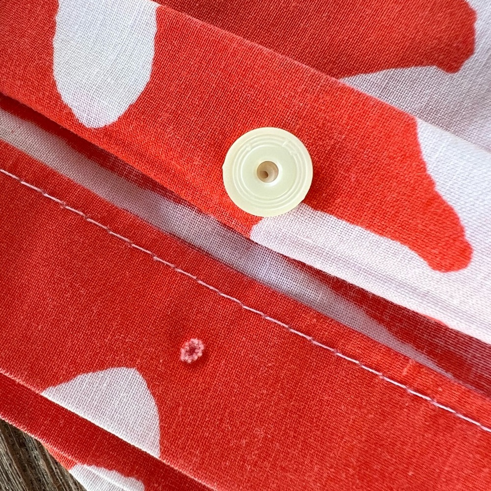 Marimekko Orange and White Floral Duvet Cover - Picture 10 of 12